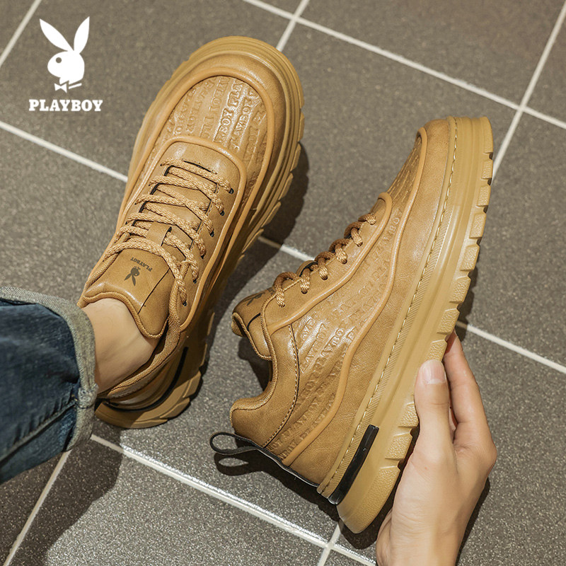 PLAYBOY/花花公子板鞋2025新款男士时尚百搭低帮厚底休闲运动潮鞋