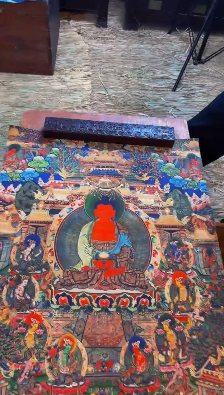 装裱画精品手绘唐卡链接--A090