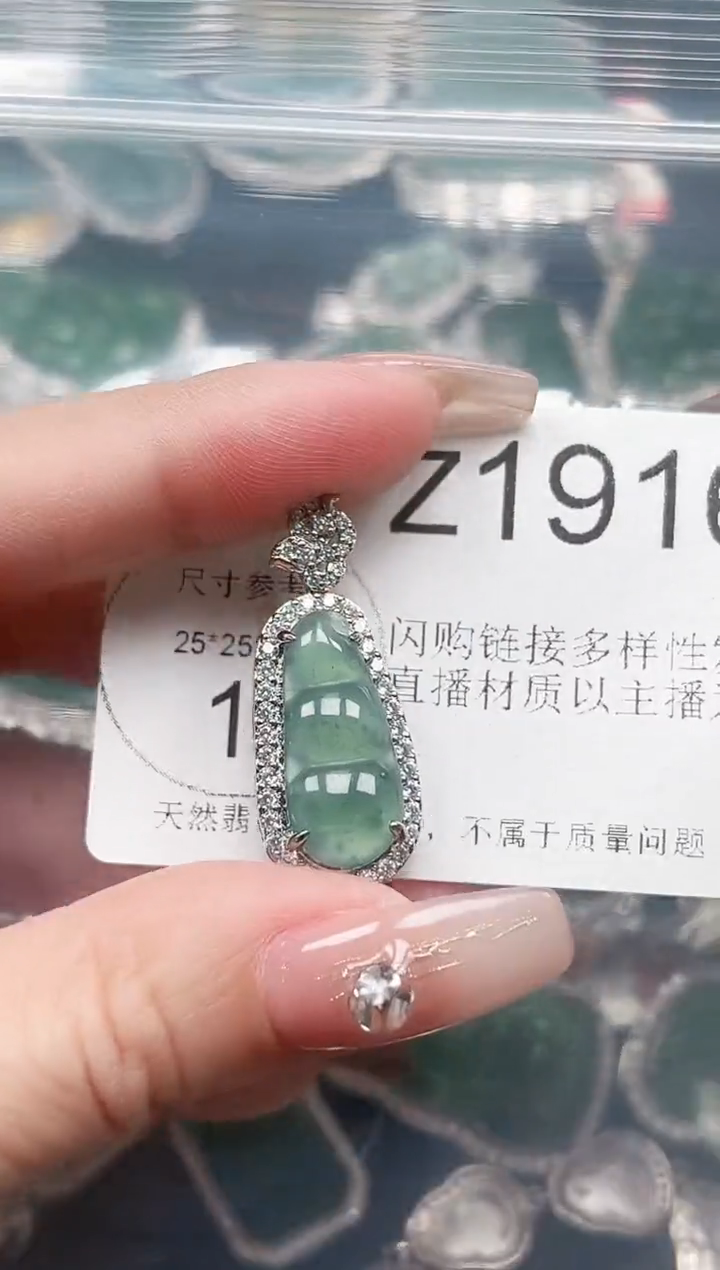 【闪购商品】翡翠颈饰未镶嵌赠皮绳1916