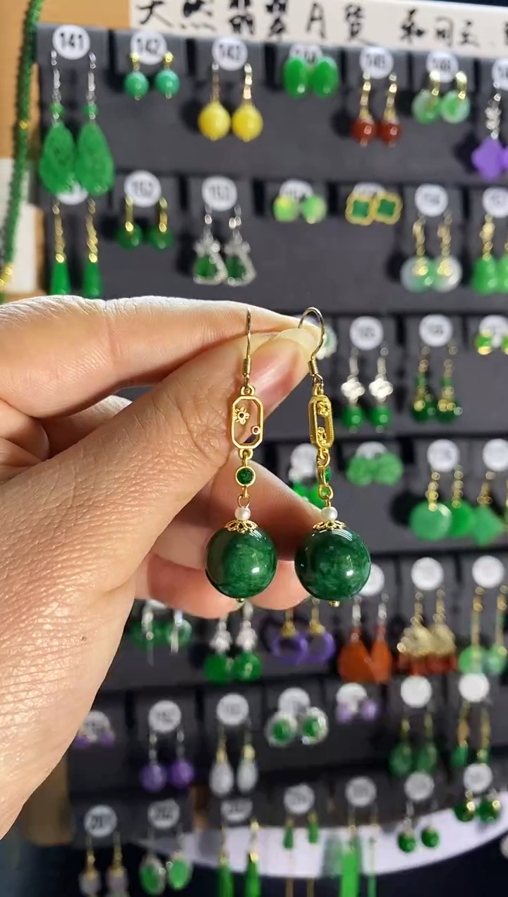 【闪购商品】翡翠耳饰银S925镶嵌011....