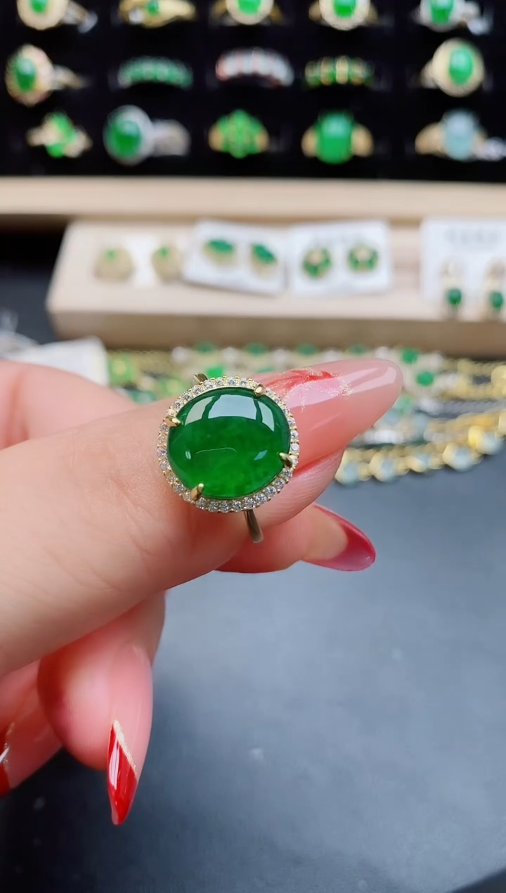 【闪购商品】翡翠戒指银S925镶嵌508550