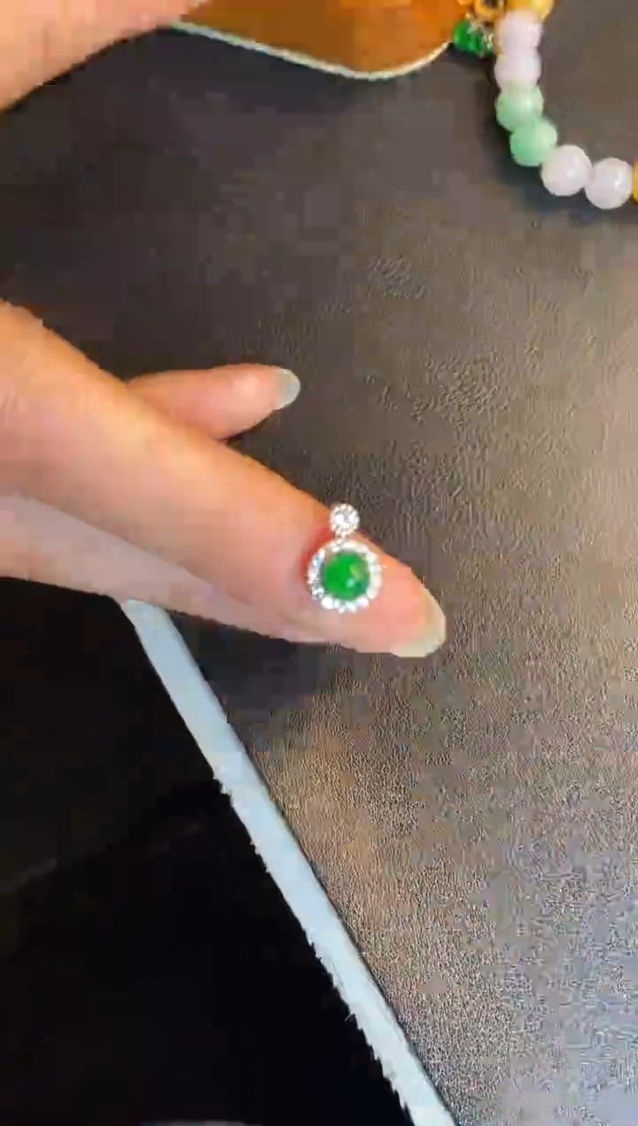 吊坠(不含链)银S925镶嵌翡翠1
