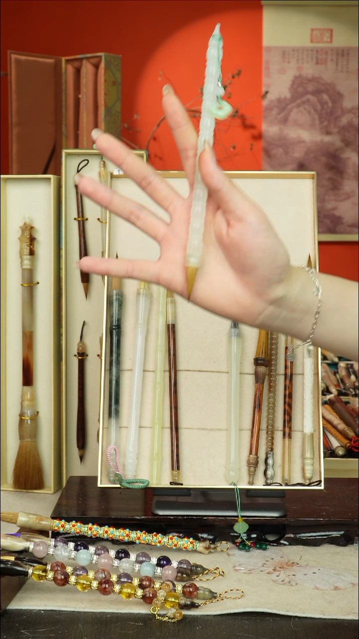 36号闪孤品高货毛笔链接 清水试笔 蘸墨不退