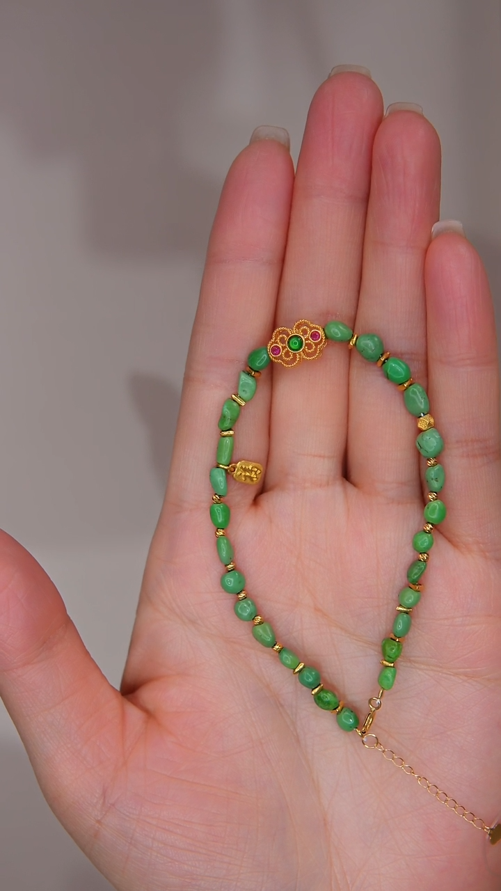 【闪购商品】绿松石手链18K金镶嵌1