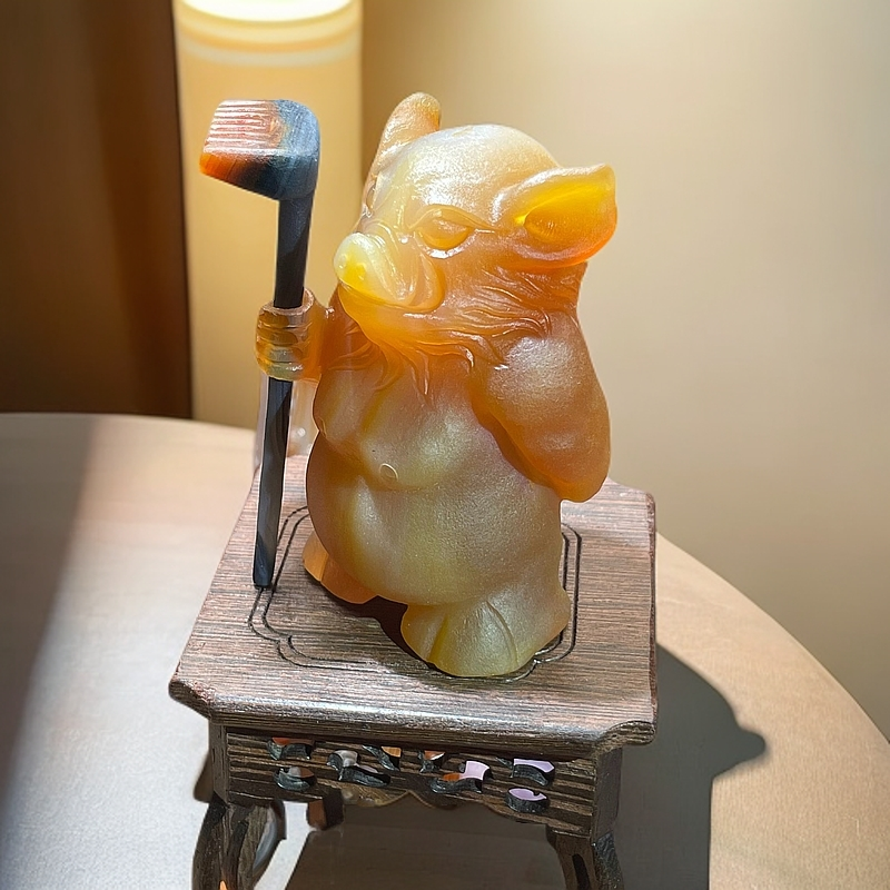 天然玛瑙，小摆件，天蓬元帅