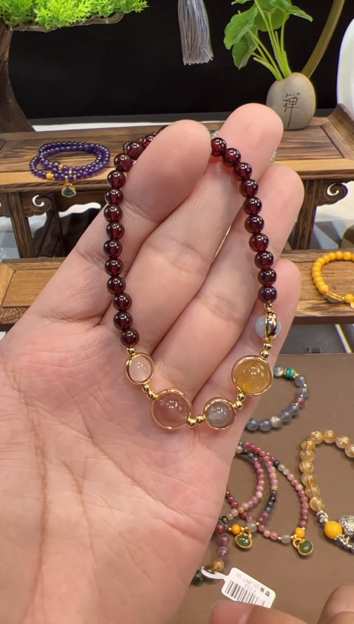 【闪购商品】石榴石手链未镶嵌手饰@@