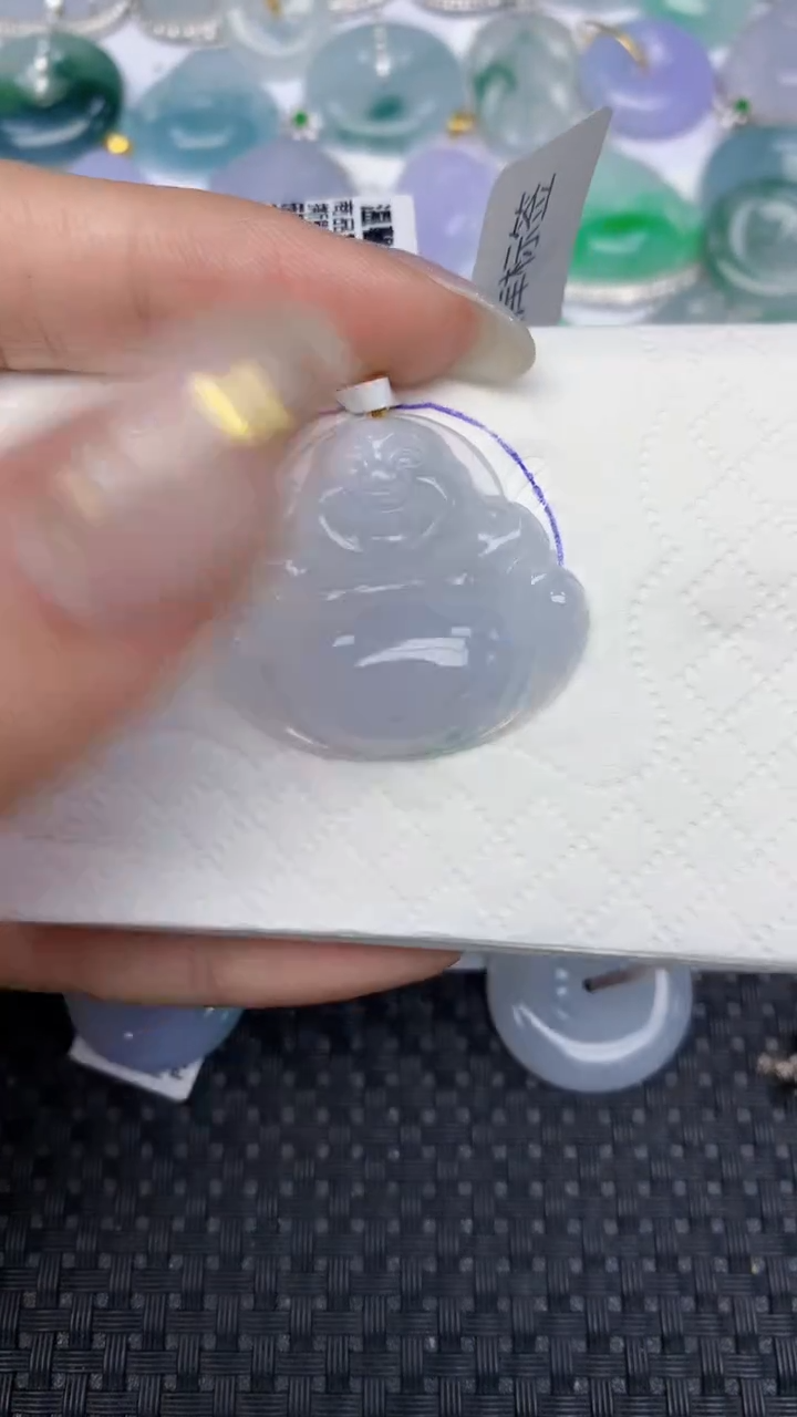 颈饰18K金镶嵌翡翠天然缅甸翡翠a货百元以上9元证书费自理