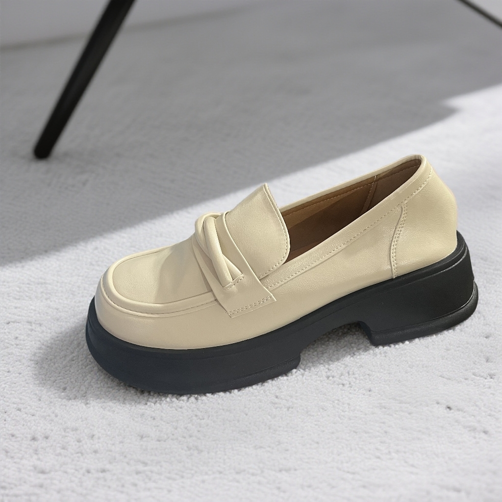 秋冬皮面松糕底百搭时尚乐福鞋A-291