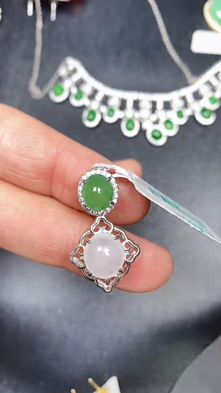 银S925镶嵌戒指翡翠3440