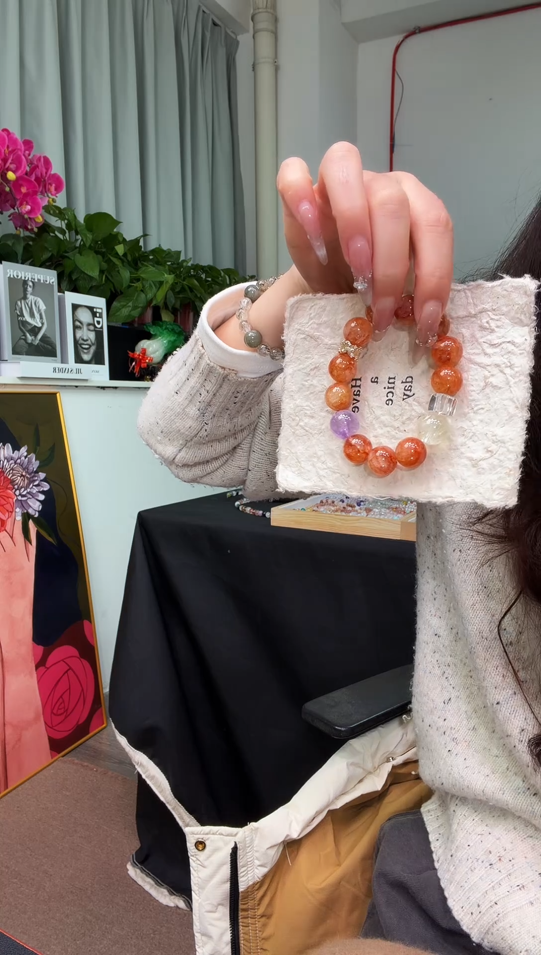 未镶嵌手链水晶红手串