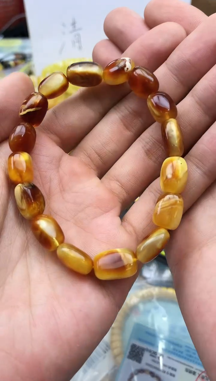 裸石蜜蜡未镶嵌手串卡9