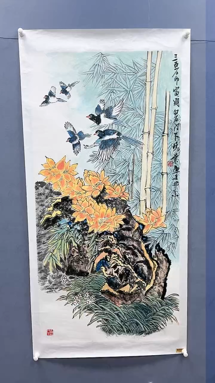 【闪购商品】绘画柳晓叶绘画8平尺花鸟