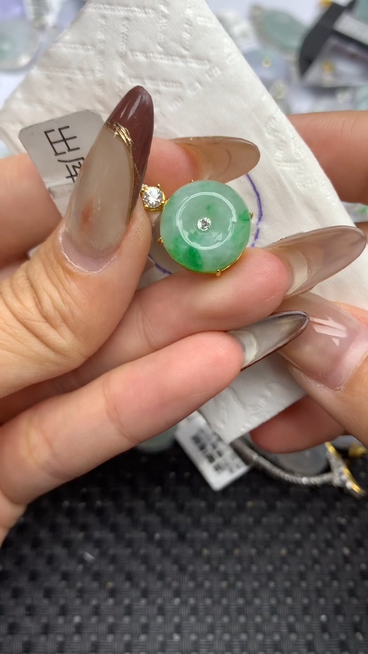 颈饰银S925镶嵌翡翠53   天然翡翠A货  百元以上9米证书费自理