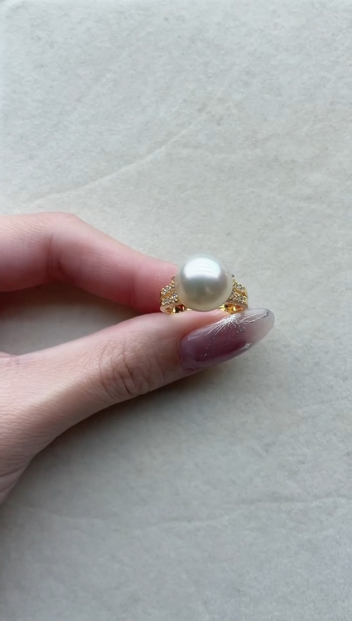 【闪购商品】海水珍珠戒指银S925镶嵌17