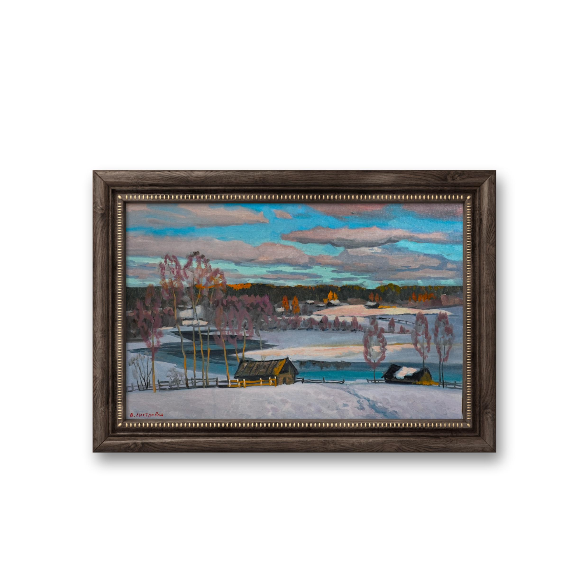 俄罗斯原创手绘油画瓦洛佳《岸边》40*60cm 2018年客厅卧室书房