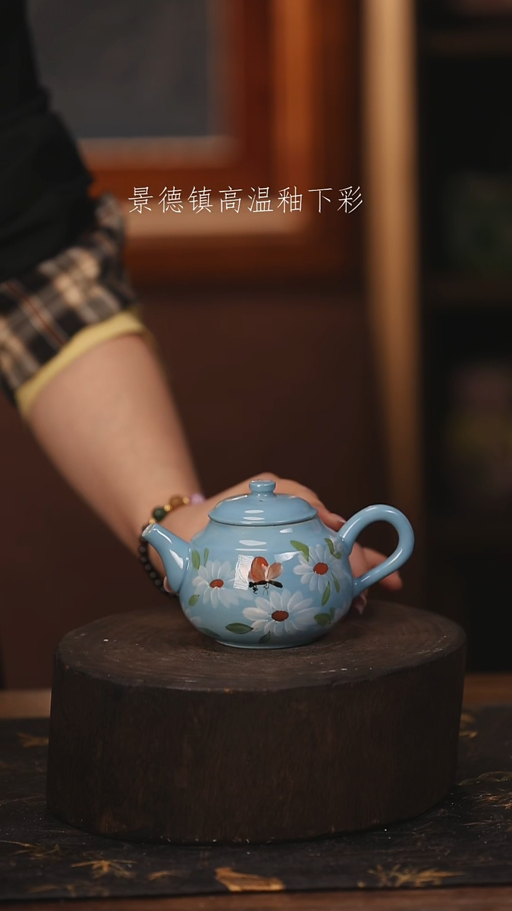 陶瓷景德镇高温釉下手绘陶瓷@L511@