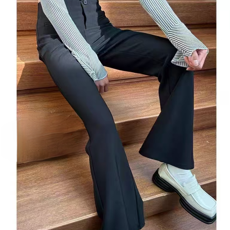 黑色喇叭裤女高腰垂感显瘦春秋新款微喇长裤直筒阔腿马蹄裤