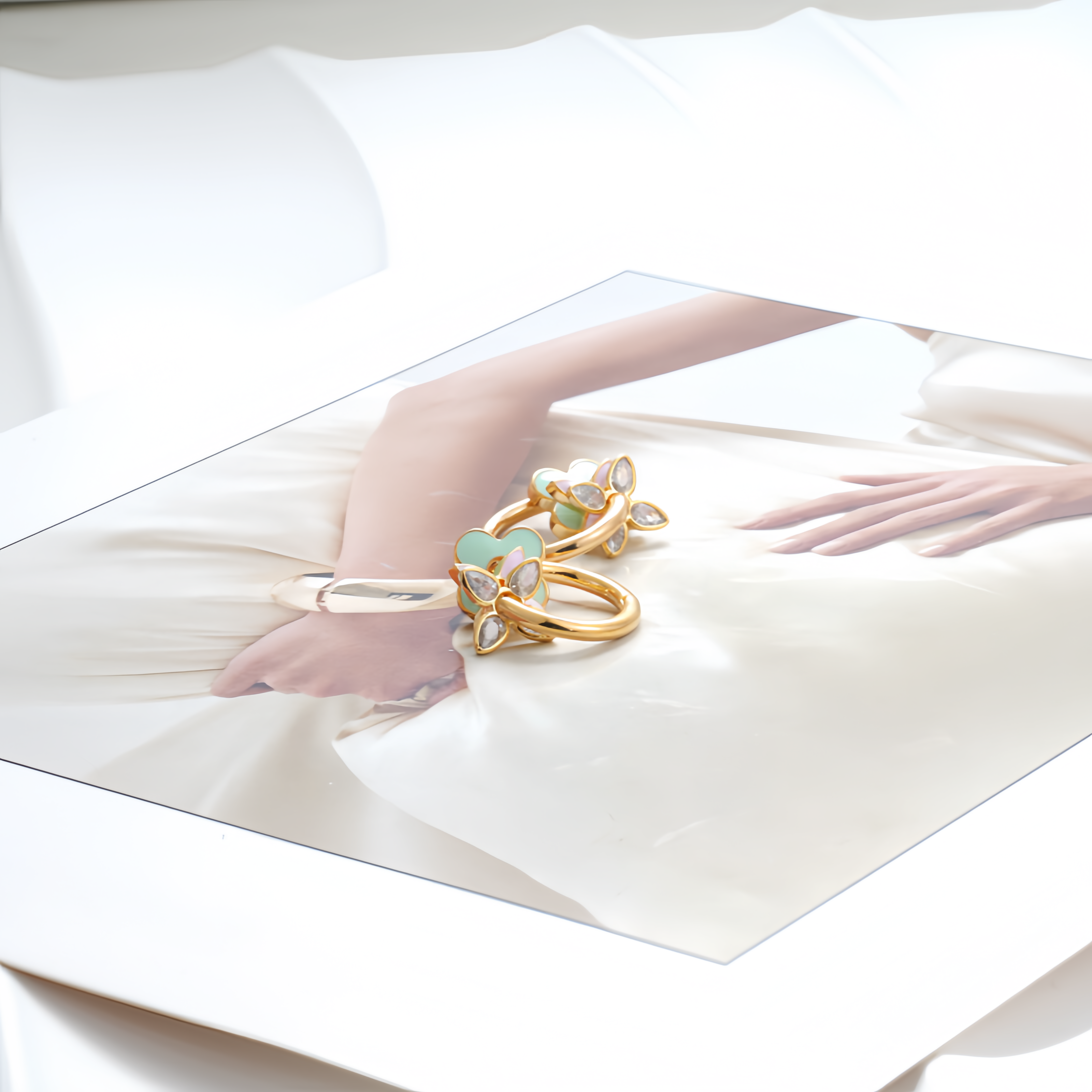 铜合金仿水晶耳饰 耳环9484