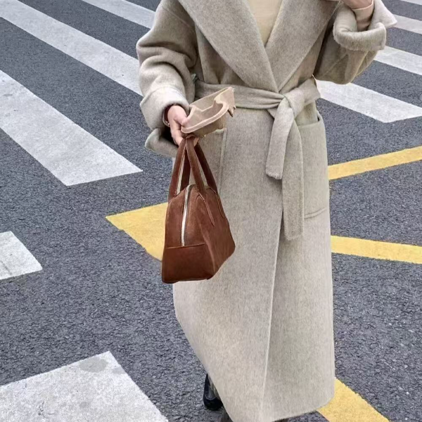 8107羊毛大衣2025秋冬新款毛呢大衣时尚中长款百搭双面呢女外套