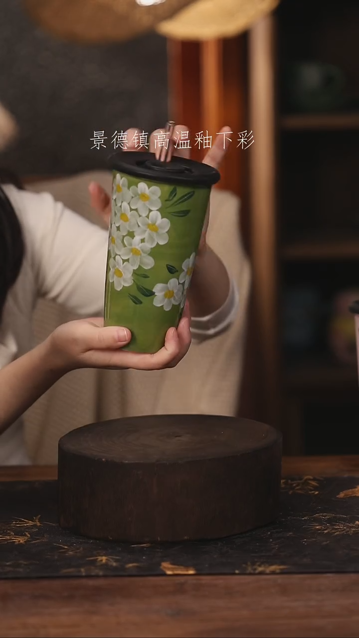 陶瓷景德镇高温釉下手绘陶瓷@L107@