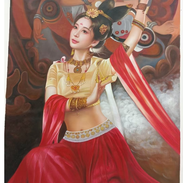 林彦新 *** 飞天-H--75*100厘米-手绘油画-麻布