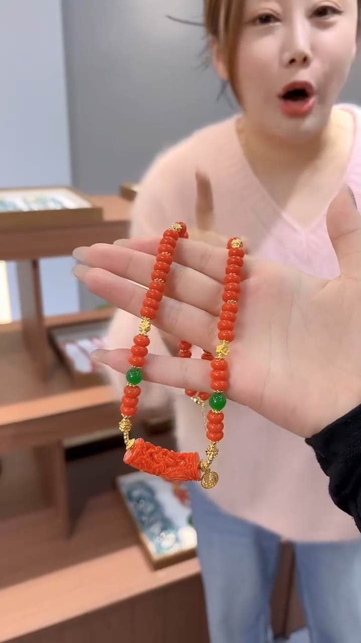 毛衣链未镶嵌南红玛瑙DIY款M879