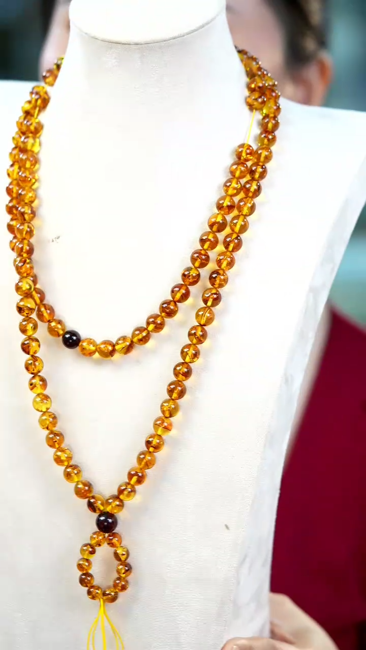 【闪购商品】琥珀（花珀）手链未镶嵌11+花珀108手串