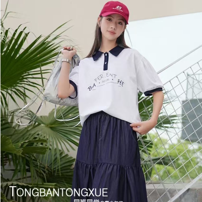 女童夏季薄款休闲风套装百搭学院风透气时尚潮流宽松2739
