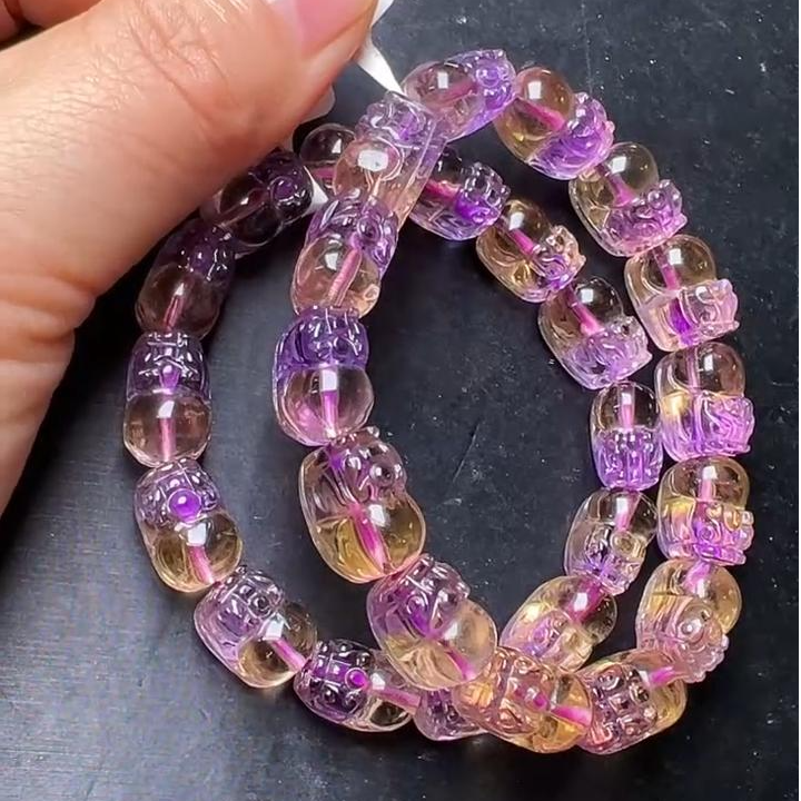 晶匠紫黄晶貔貅手串  多样性发一  简约