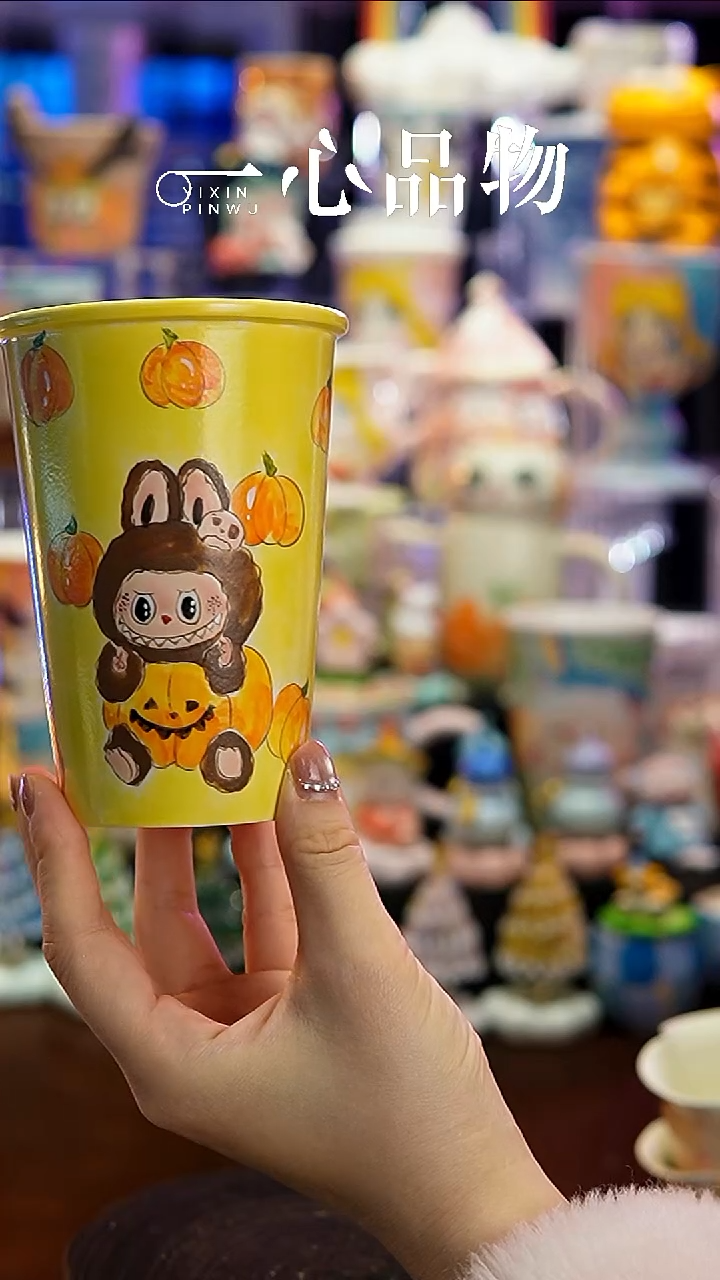 杯子瓷S187景德镇手工手绘杯子摆件