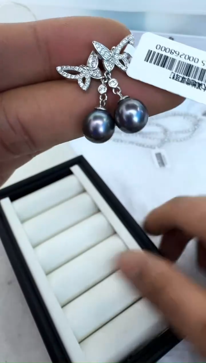 【闪购商品】海水珍珠耳饰银S925镶嵌耳钉