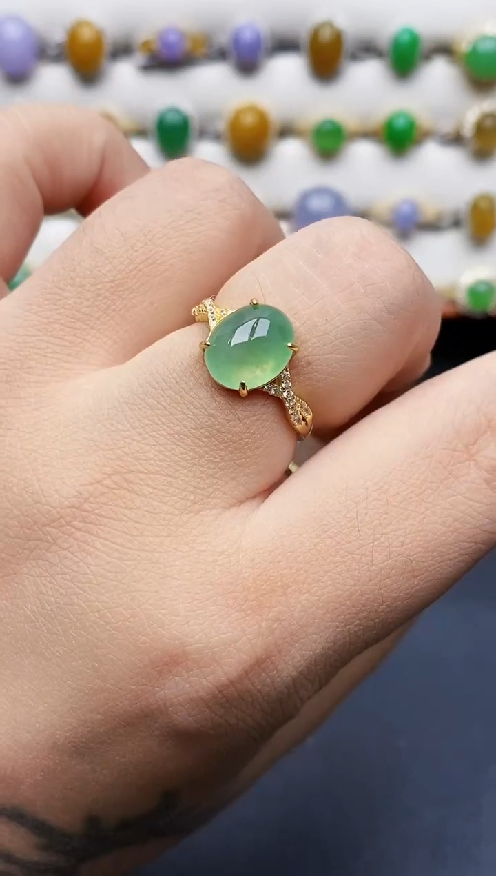 银S925镶嵌戒指翡翠1161