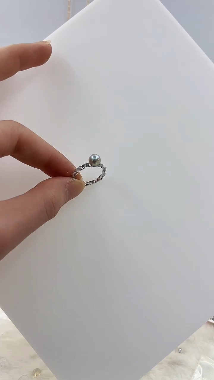 【闪购商品】银S925镶嵌海水珍珠DA戒指@@gp929