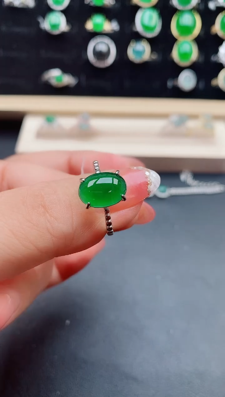 【闪购商品】翡翠戒指银S925镶嵌80500