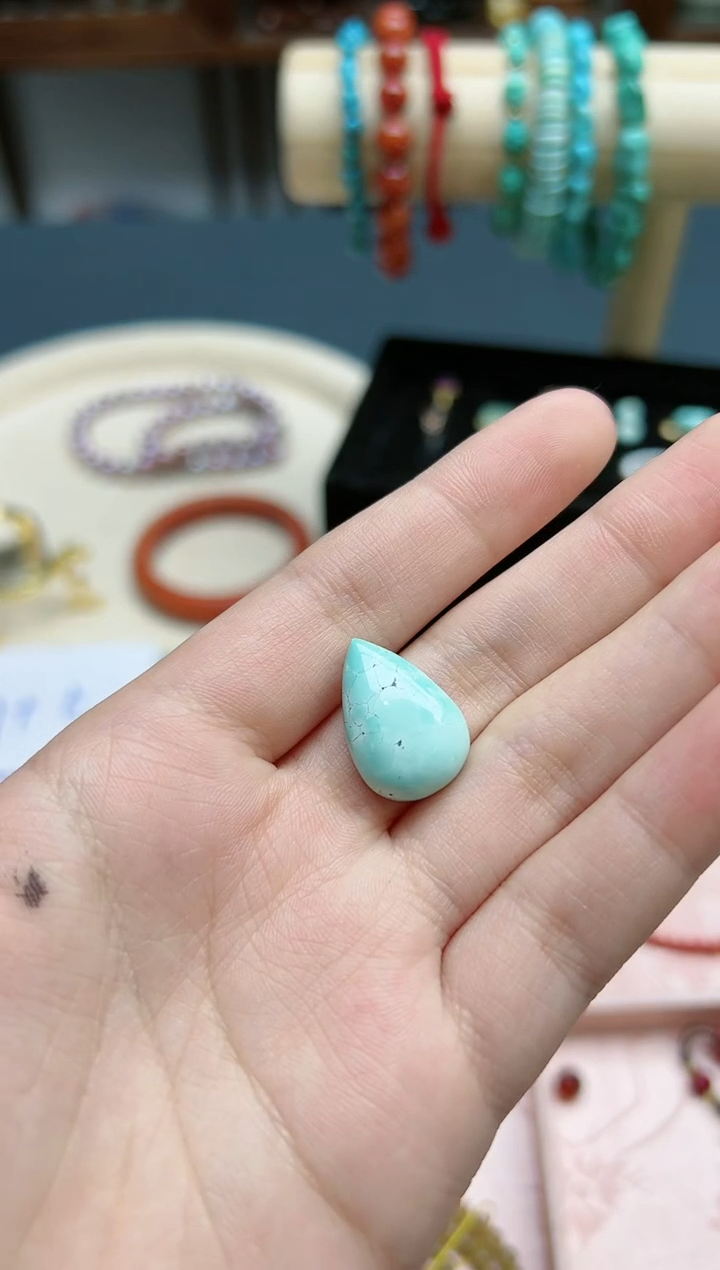 【闪购商品】绿松石吊坠未镶嵌松石水滴吊坠*1 ZD编绳