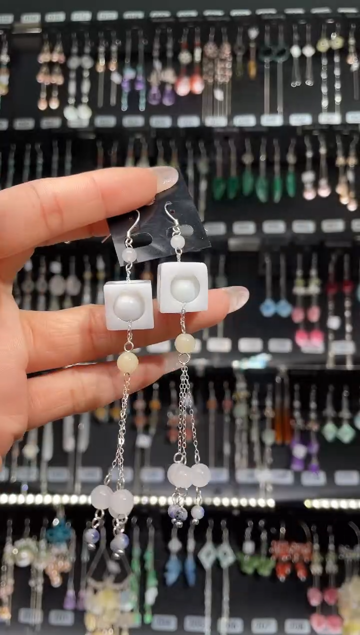 【闪购商品】紫晶耳饰银S925镶嵌坠落星空