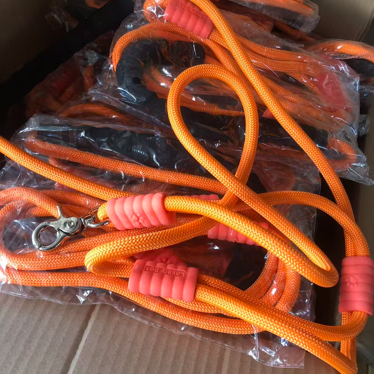 橙色1.5米牵引绳尼龙反光外出遛狗绳中小型犬牵引带宠物用