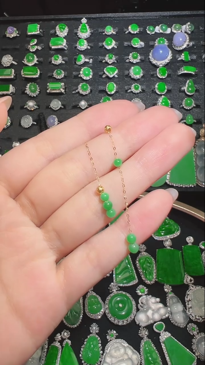 翡翠18K金镶嵌吊坠(不含链)吊坠