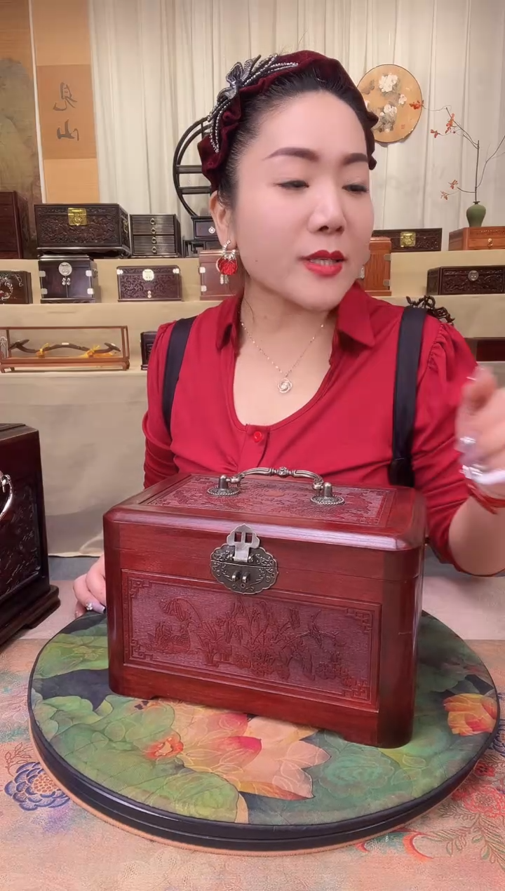 【闪购商品】紫檀木类成套家具紫檀龙凤手提箱