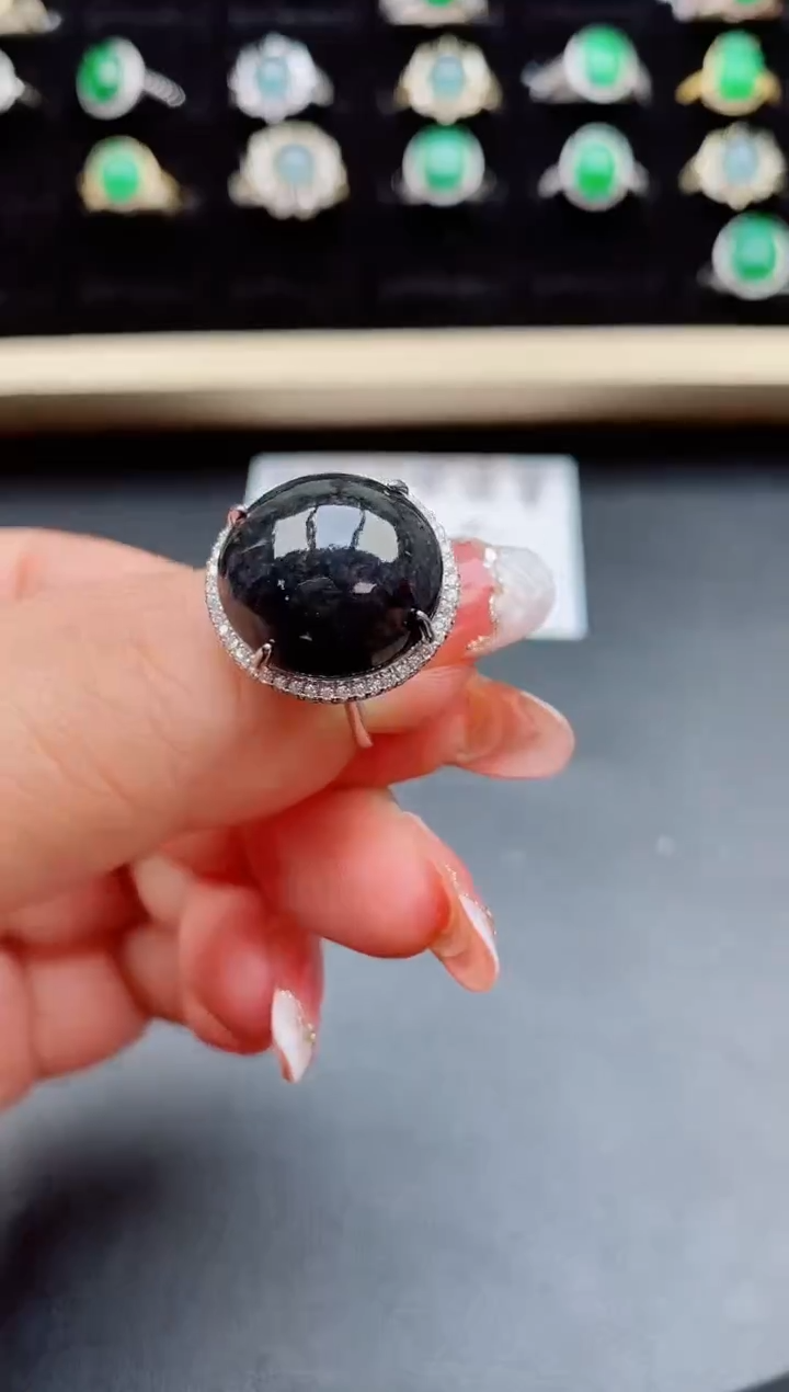 【闪购商品】翡翠戒指银S925镶嵌50800