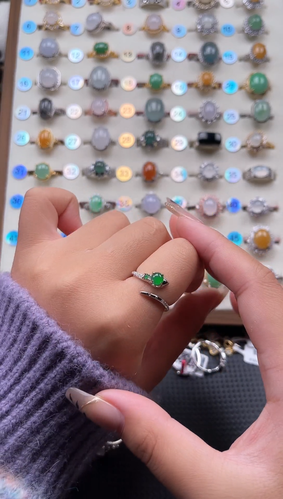 【闪购商品】翡翠戒指银S925镶嵌天然A货翡翠戒指