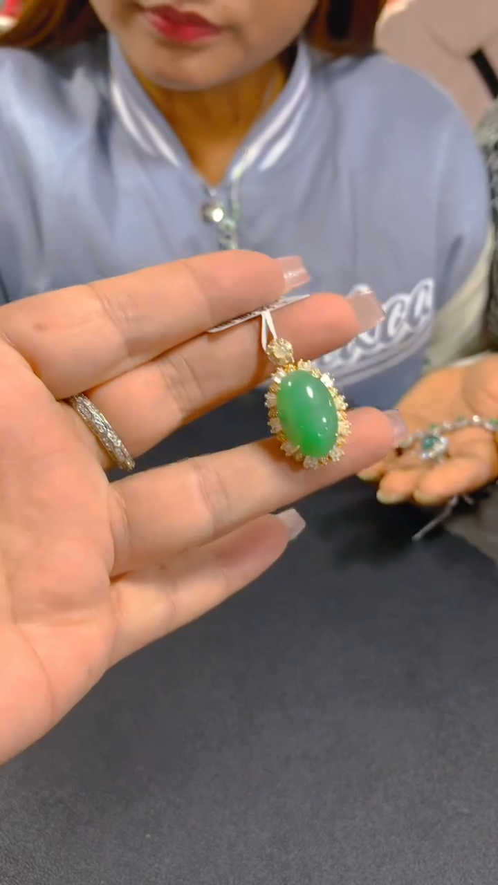 【闪购商品】翡翠吊坠(赠链)银S925镶嵌0296230835