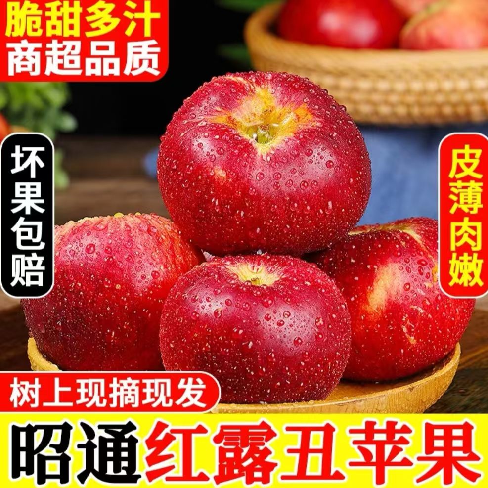 XD2云南昭通苹果【红露苹果】现摘新鲜水果脆甜爽口苹果云南省
