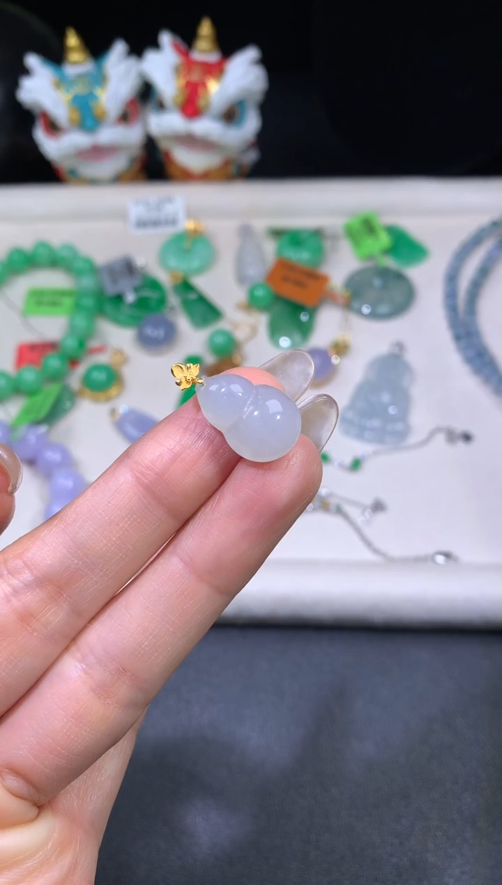 吊坠(不含链)18K金镶嵌翡翠翡翠