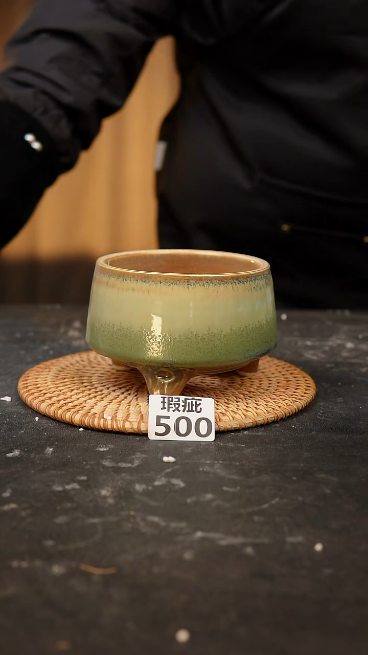 【闪购商品】瓷片500泥泥手工花盆口10高8