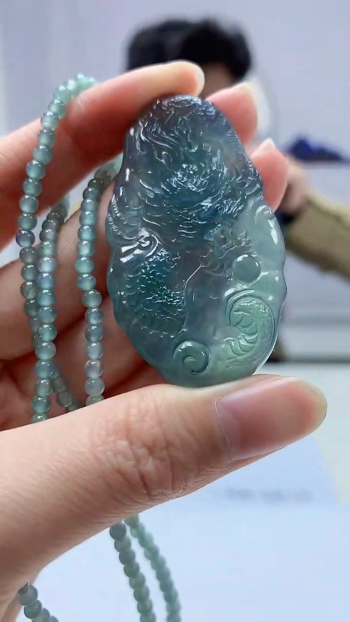 【闪购商品】定制翡翠未镶嵌4688zm-毛货赠珠链龙牌157