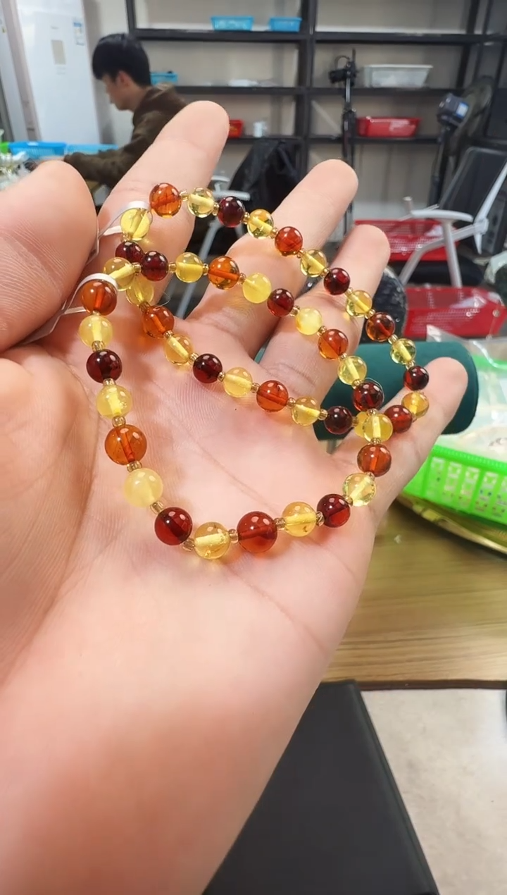 手链琥珀未镶嵌晶1390 多样性发一件