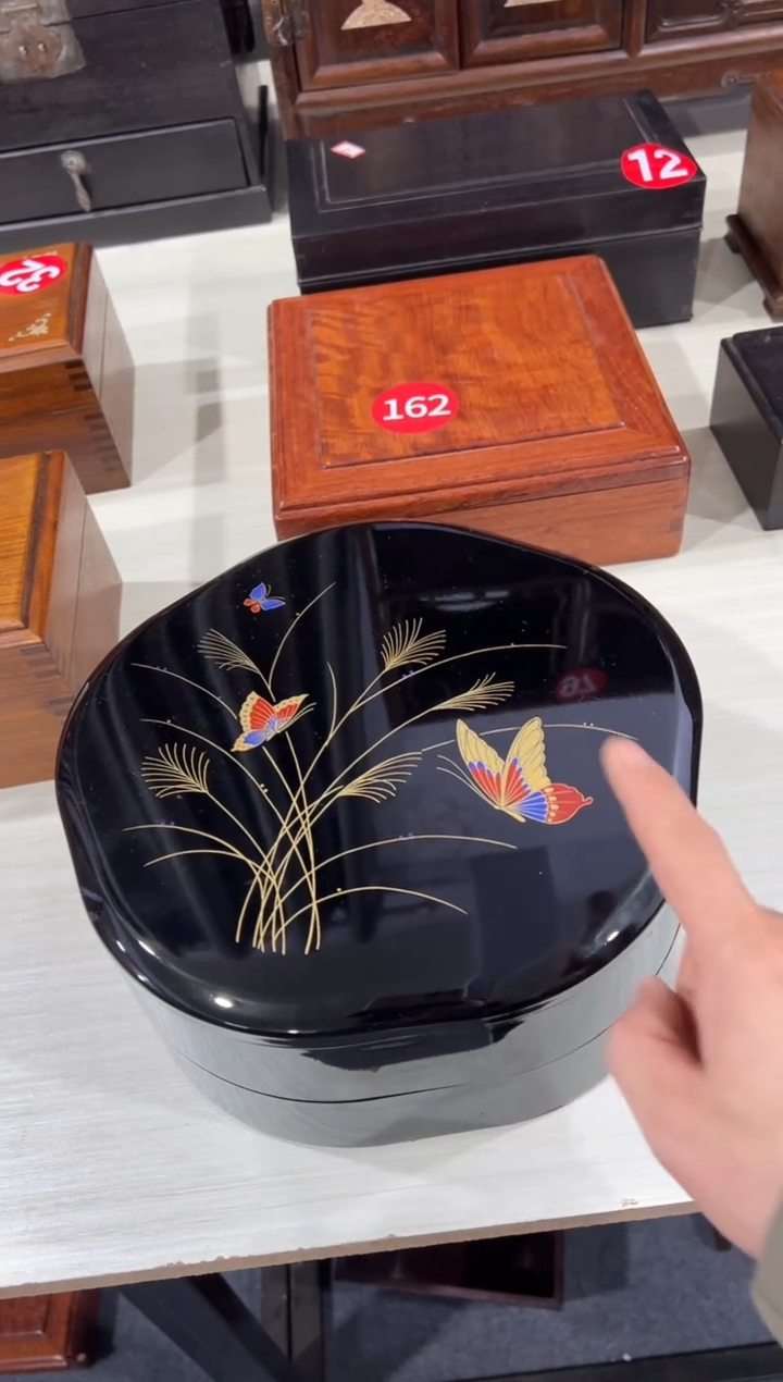 木回流大漆工艺干果盒储物盒双层