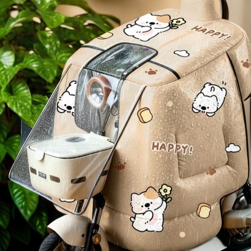 瑕疵（钢化膜车筐款）冬季全包加厚护脖护肩挡风被/介意慎拍