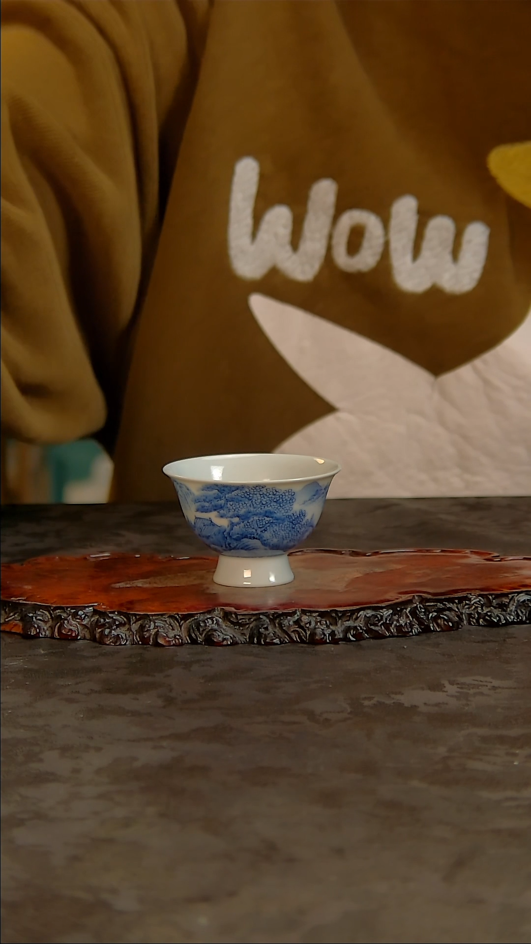 【闪购商品】青花手绘山水主人杯